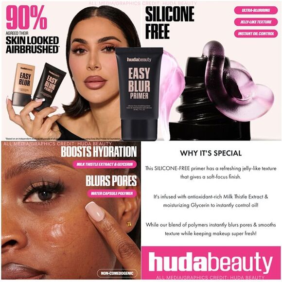 HUDA BEAUTY Easy Blur Silicone-Free Smoothing & Pore-Minimizing Primer *Swatched - Picture 5 of 12